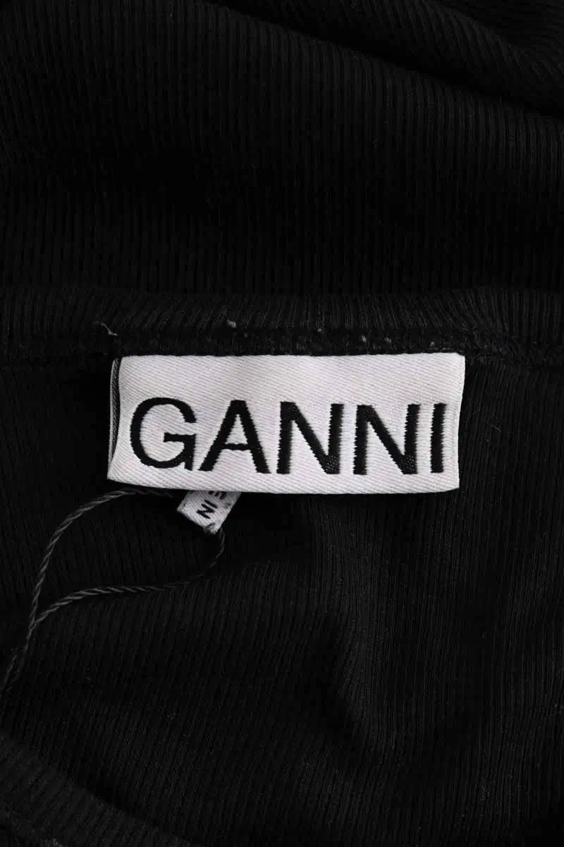 T-shirt Ganni Noir en Coton