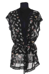 Top The Kooples Noir en Synthétique, taille XS - Seconde Main
