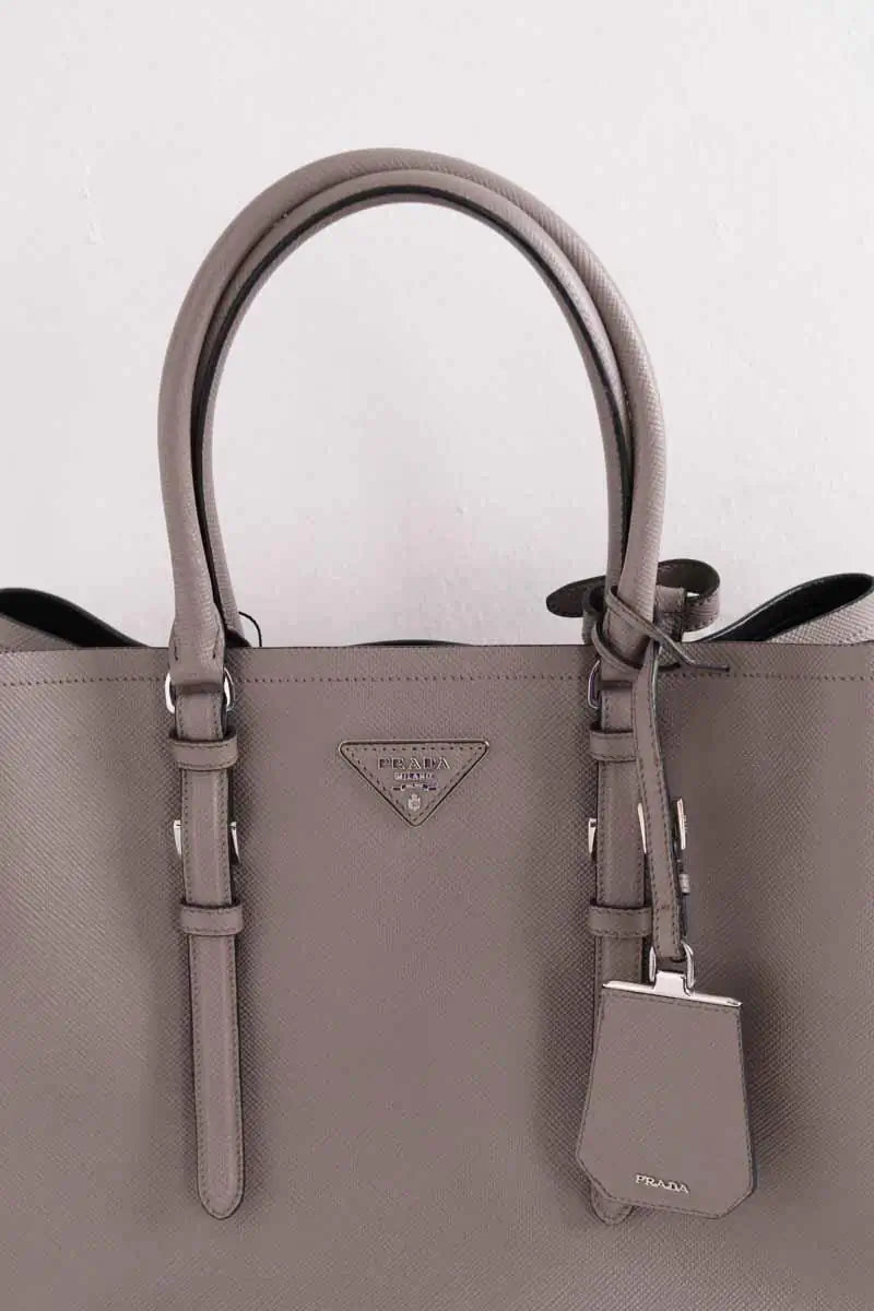 Sac à main Prada Double Gris en Cuir
