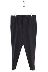 Pantalon droit Ami Noir en Synthétique, taille M - Seconde Main