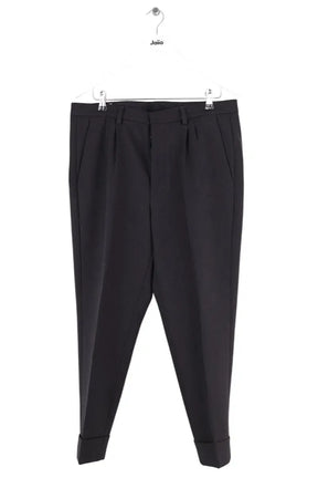 Pantalon droit Ami Noir en Synthétique, taille M - Seconde Main