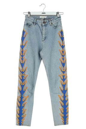 Jean droit Sandro Bleu en Coton, taille XS - Seconde Main
