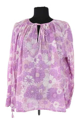 Blouse Antik Batik Violet en Coton, taille M - Seconde Main