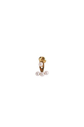 Nano boucles d'oreilles  Yvonne Léon Or jaune 18 carats et 4 perles Doré en Or jaune - Seconde Main