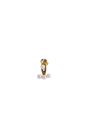Nano boucles d'oreilles  Yvonne Léon Or jaune 18 carats et 4 perles Doré en Or jaune - Seconde Main