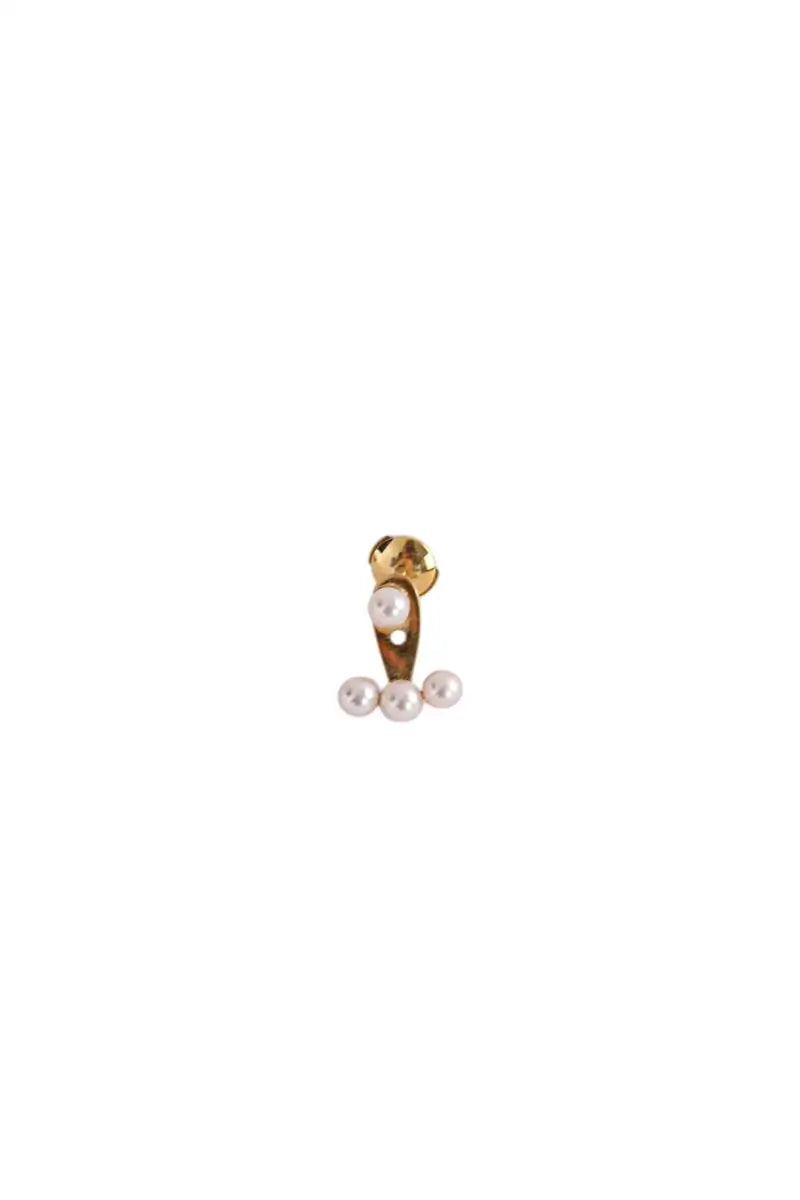 Nano boucles d'oreilles  Yvonne Léon Or jaune 18 carats et 4 perles Doré en Or jaune - Seconde Main
