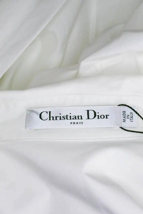 Robe avec twill de soie Dior Blanc en Coton