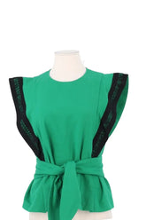 Top sans manche Ba&Sh Vert en Coton, taille S - Seconde Main