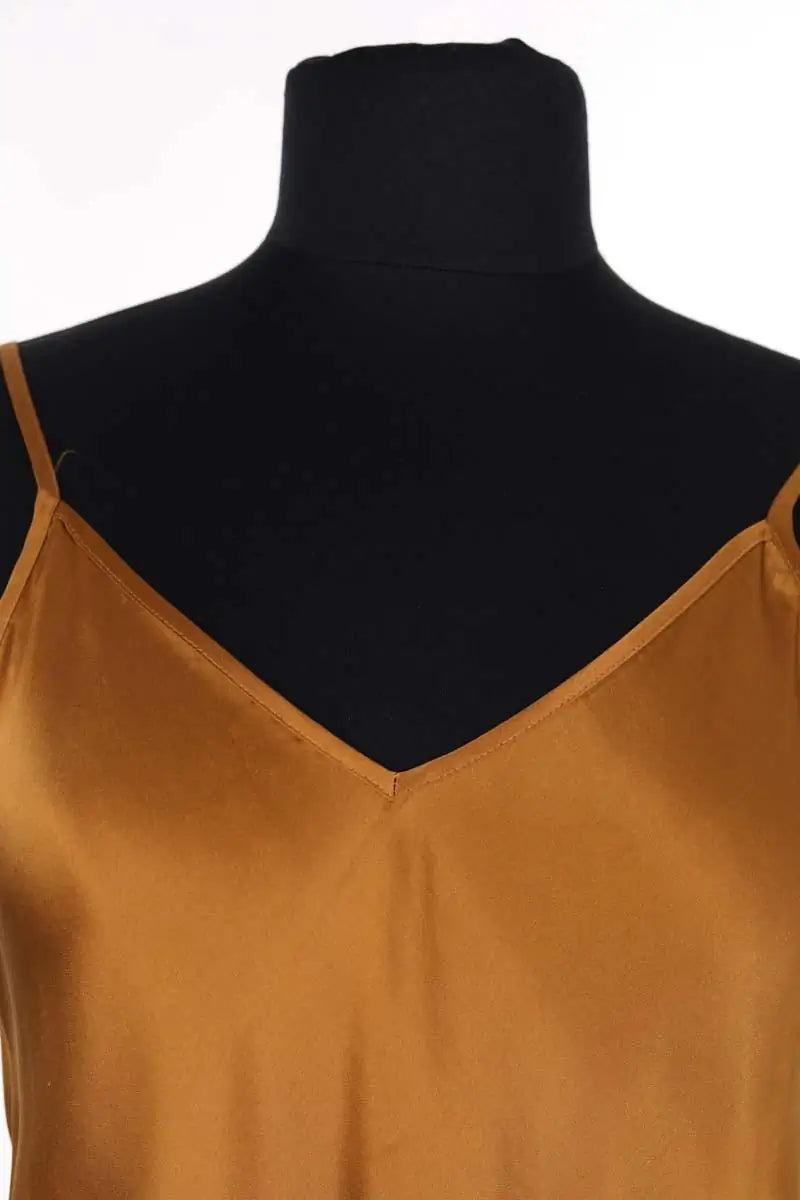 Top sans manche Mes Demoiselles Native Camel en Soie