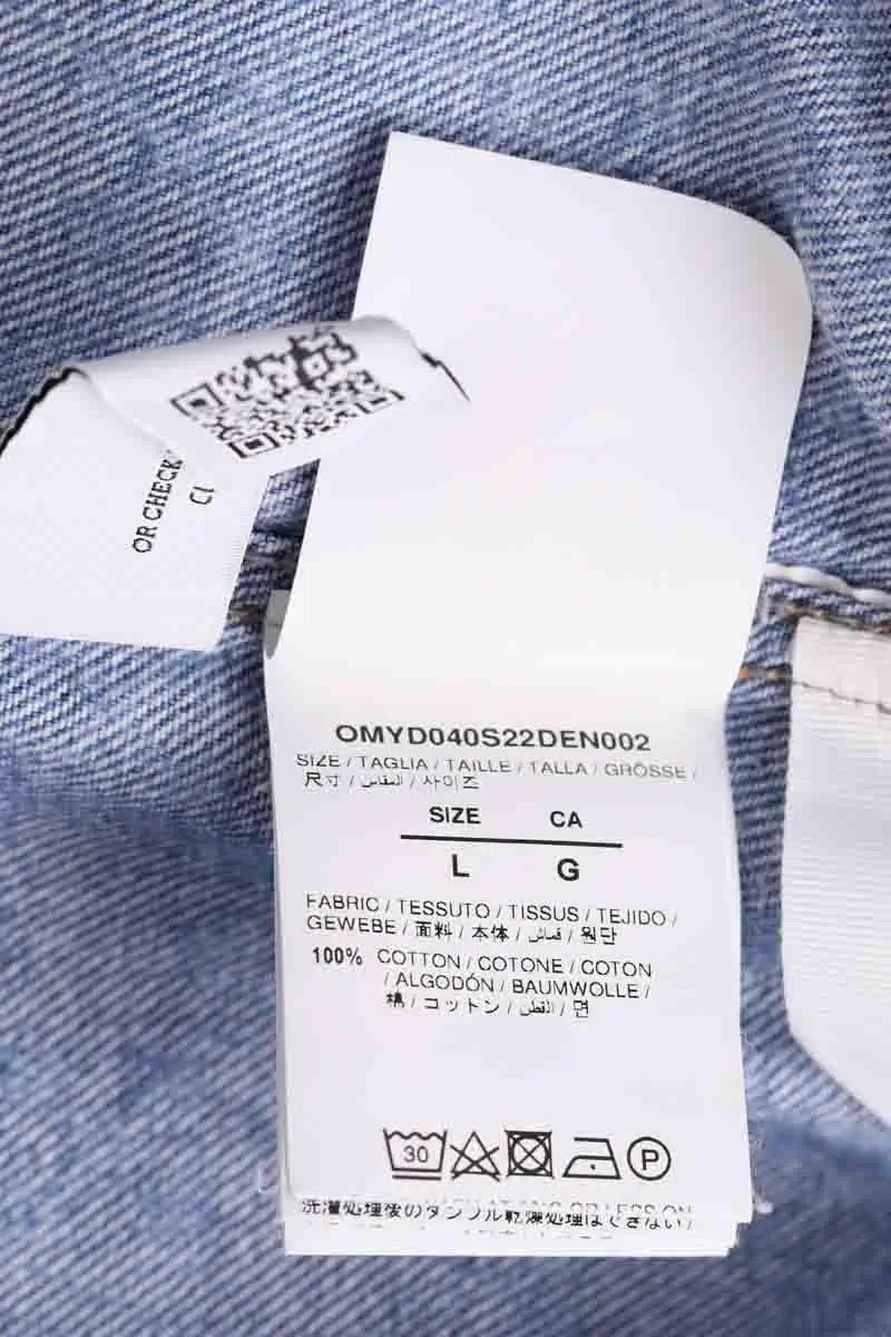 Veste Off White Bleu en Coton