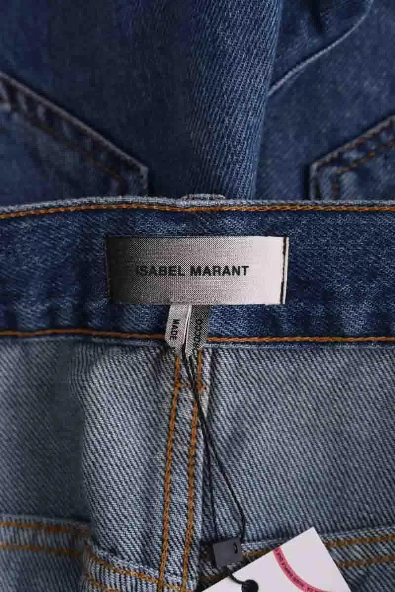 Jean droit Isabel Marant Bleu en Coton