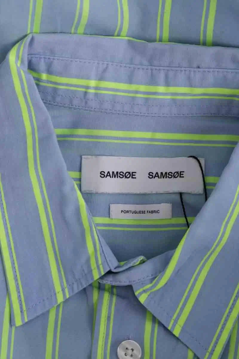 Chemise Samsoe Samsoe Bleu en Coton