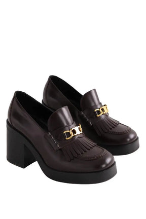 Mocassins Celine Marron en Cuir