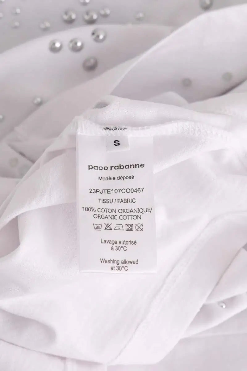 T-shirt Paco Rabanne Blanc en Coton