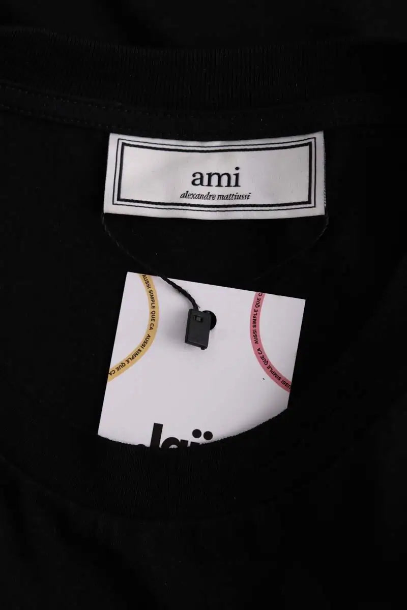 T-shirt Ami Noir en Coton