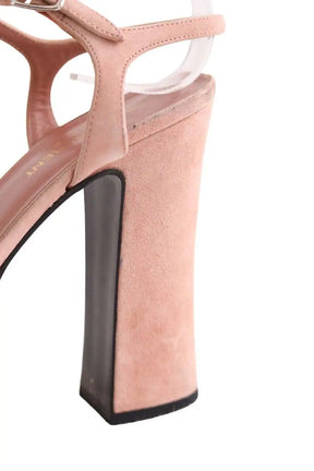 Talons Saint Laurent Rose en Daim
