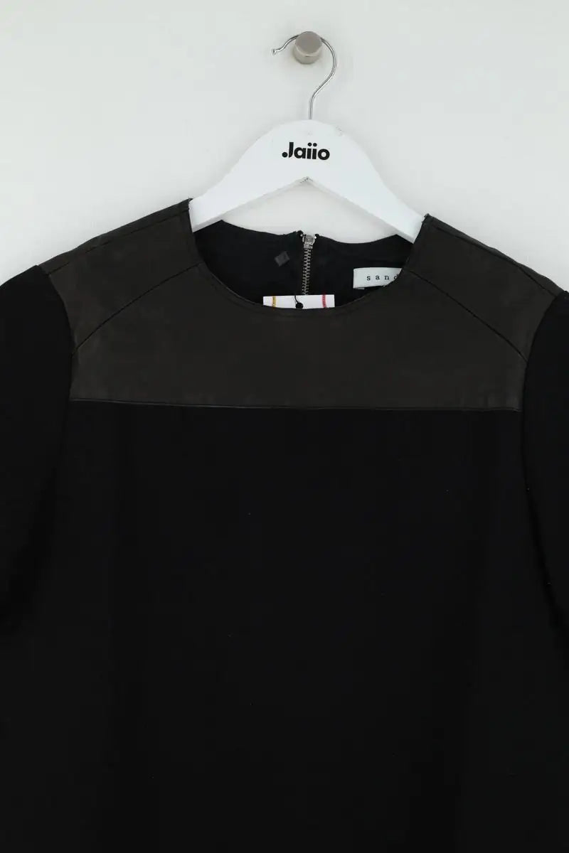 Top Sandro Noir en Cuir