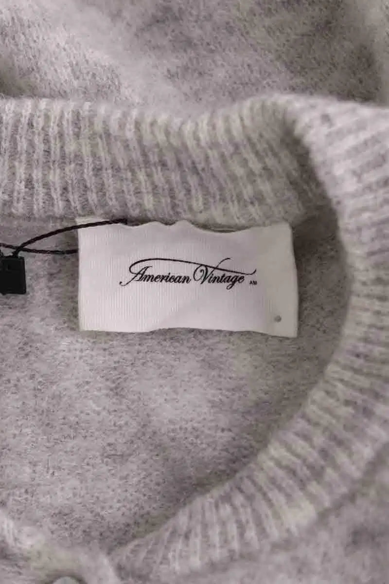 Cardigan American Vintage Gris en Laine