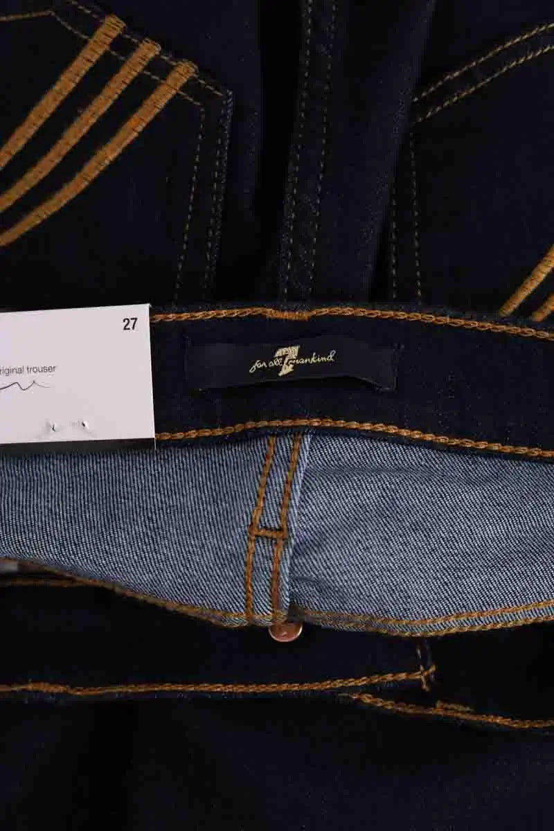 Jean bootcut 7 For All Mankind Marine en Coton