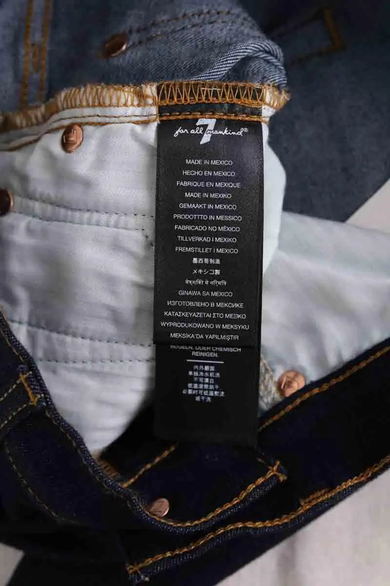 Jean bootcut 7 For All Mankind Marine en Coton