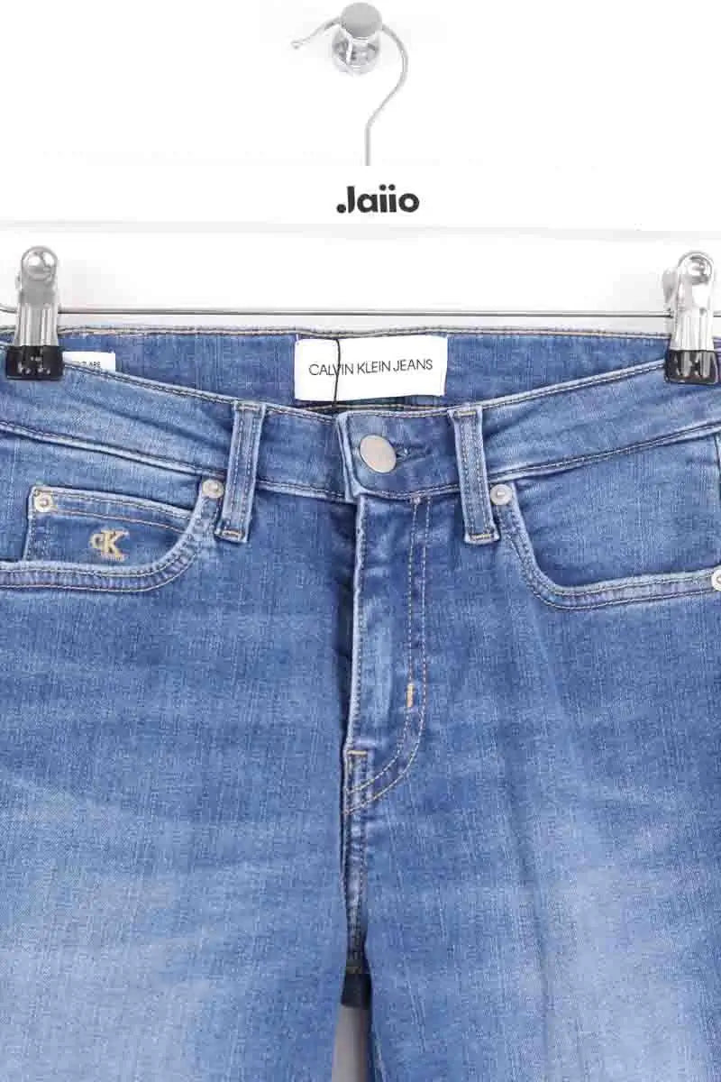 Jean bootcut Calvin Klein Mid rise cropped flare Bleu en Coton