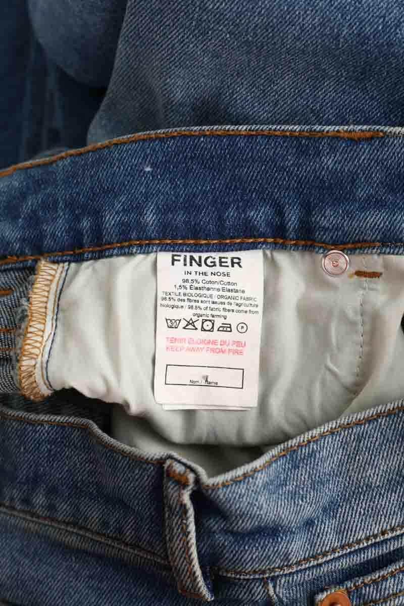 Jean bootcut Finger in the nose Bleu en Coton