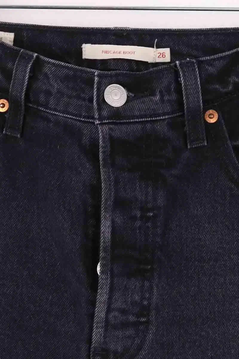 Jean bootcut Levi's Ribcage boot Noir en Coton