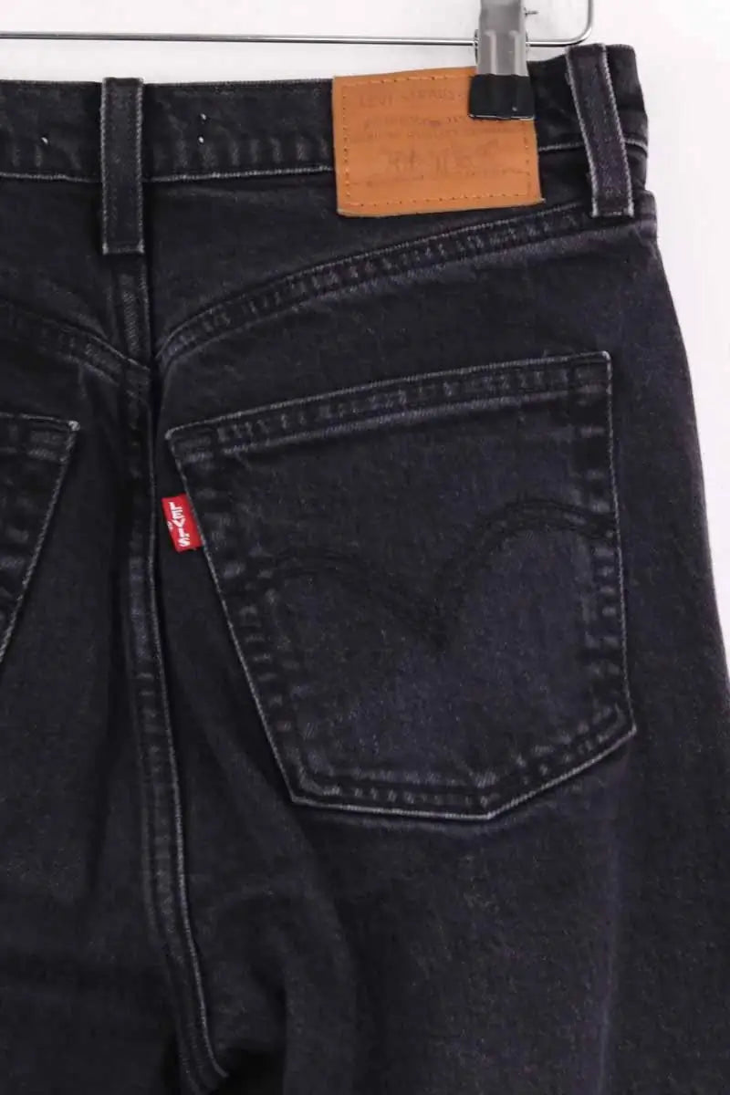 Jean bootcut Levi's Ribcage boot Noir en Coton