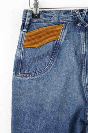Jean bootcut Mother The pointy pocket doozy heel Bleu en Coton