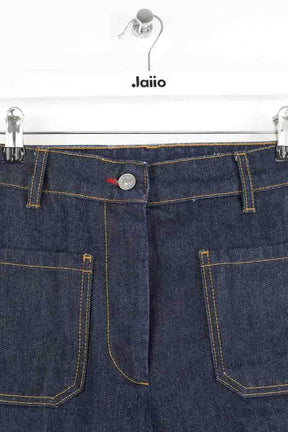 Jean bootcut Victoria Beckham High rise wide leg Alina Bleu en Coton