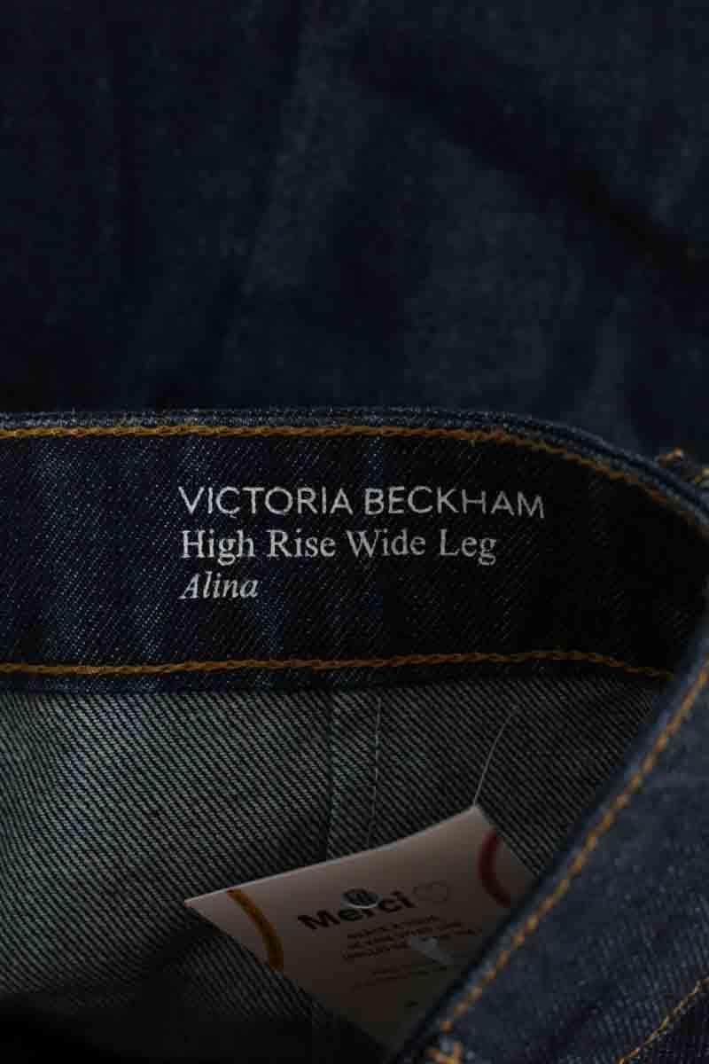 Jean bootcut Victoria Beckham High rise wide leg Alina Bleu en Coton