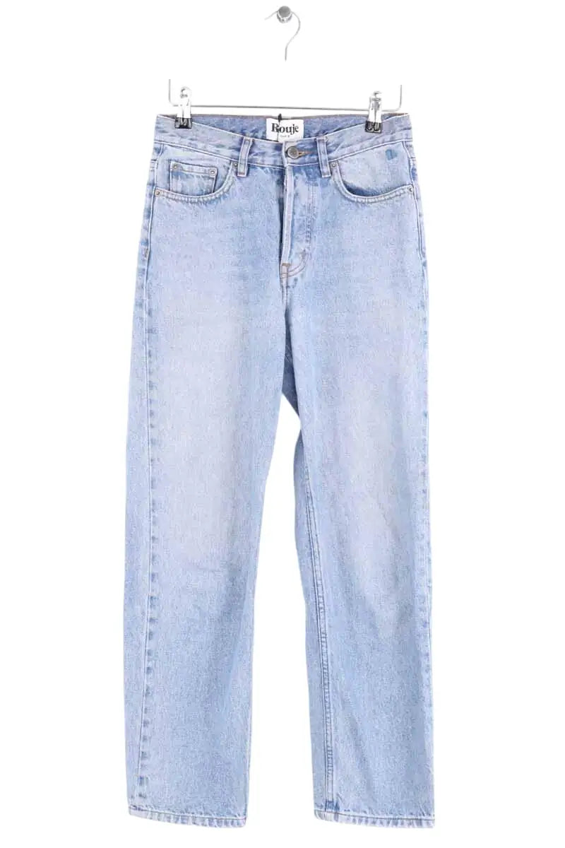 Jean boyfriend Rouje Bleu en Coton, taille XS - Seconde Main
