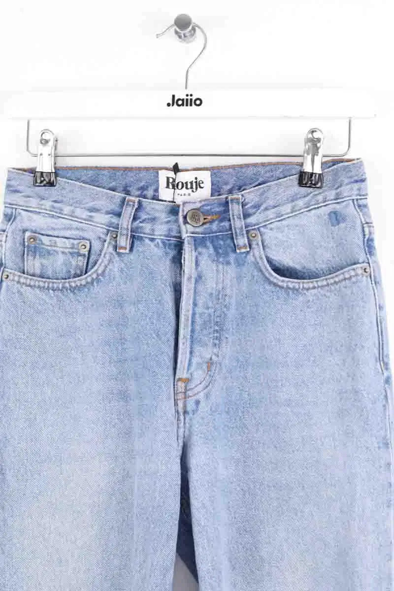 Jean boyfriend Rouje Bleu en Coton