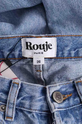 Jean boyfriend Rouje Bleu en Coton
