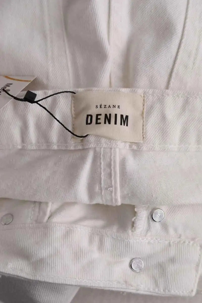 Jean boyfriend Sézane Blanc en Coton