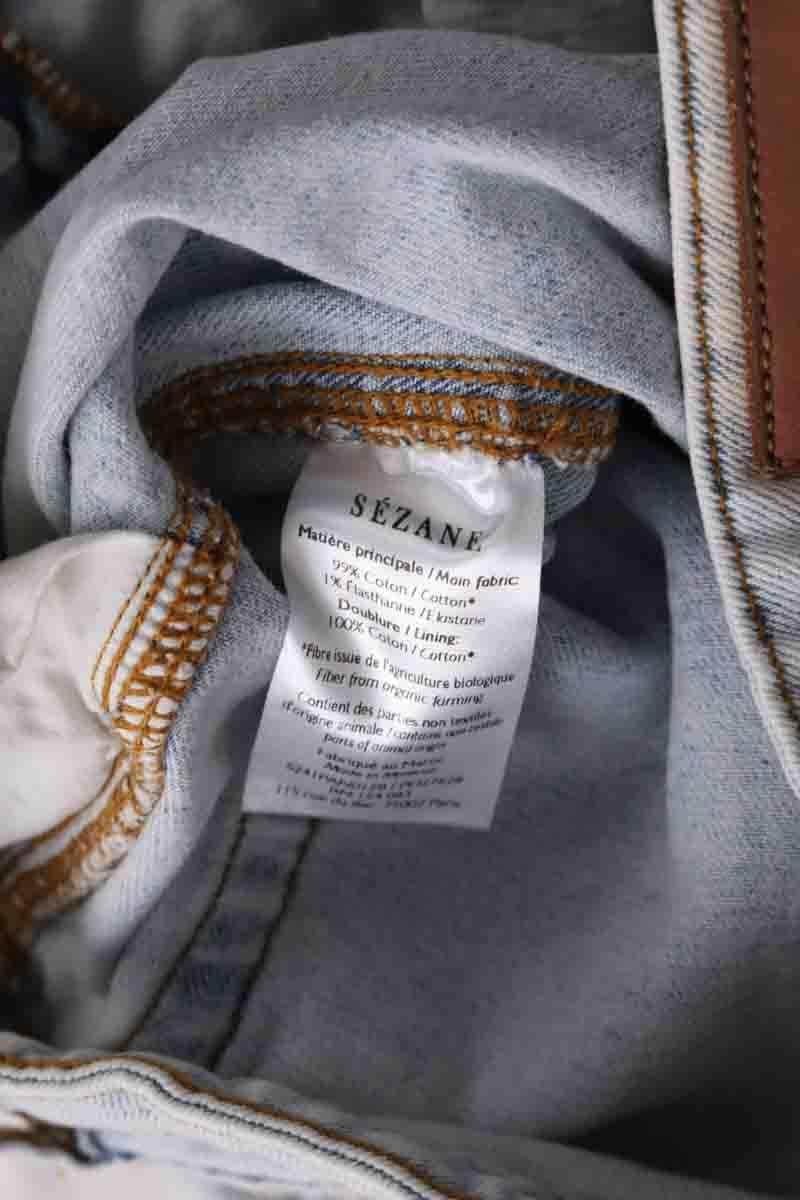 Jean boyfriend Sézane Bleu en Coton