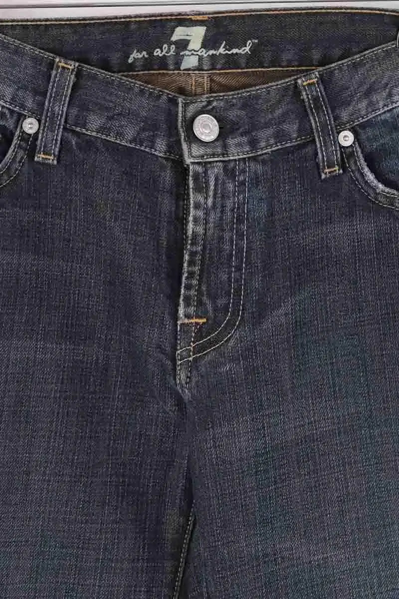 Jean droit 7 For All Mankind Bleu en Coton