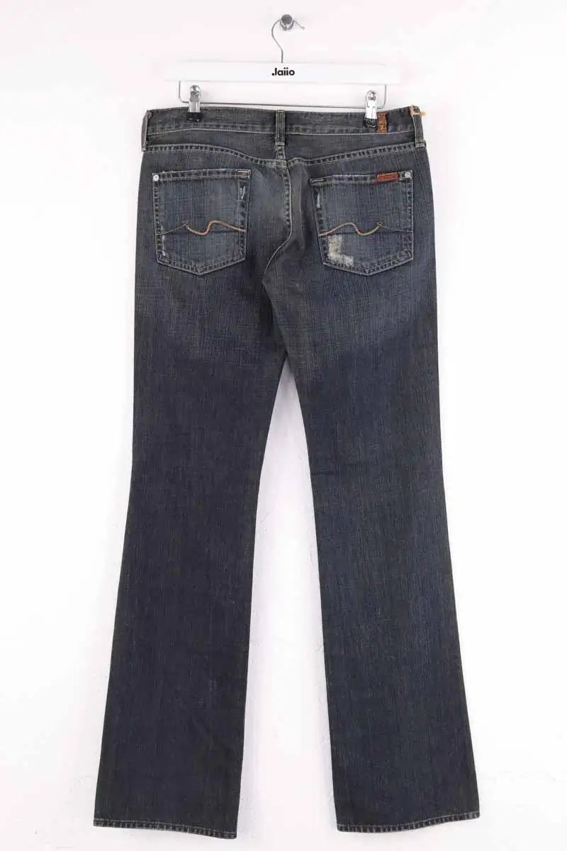 Jean droit 7 For All Mankind Bleu en Coton