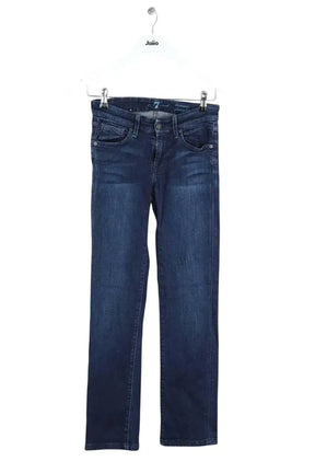 Jean droit 7 For All Mankind Bleu en Coton, taille S - Seconde Main