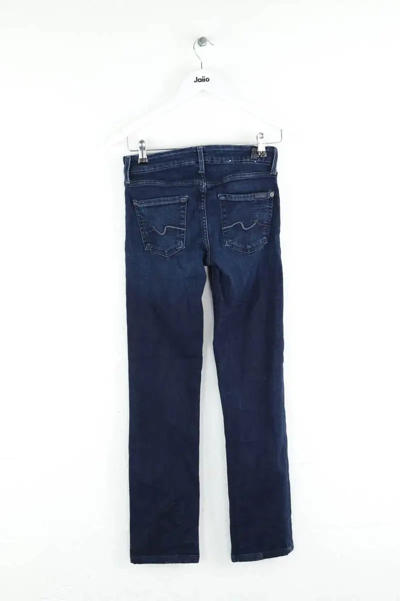 Jean droit 7 For All Mankind Bleu en Coton