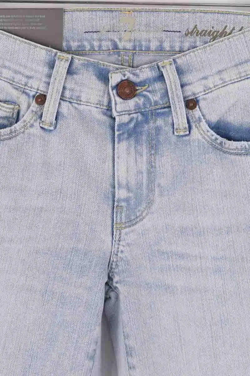 Jean droit 7 For All Mankind Bleu en Coton
