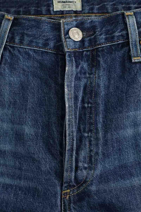 Jean droit 7 For All Mankind Bleu en Coton