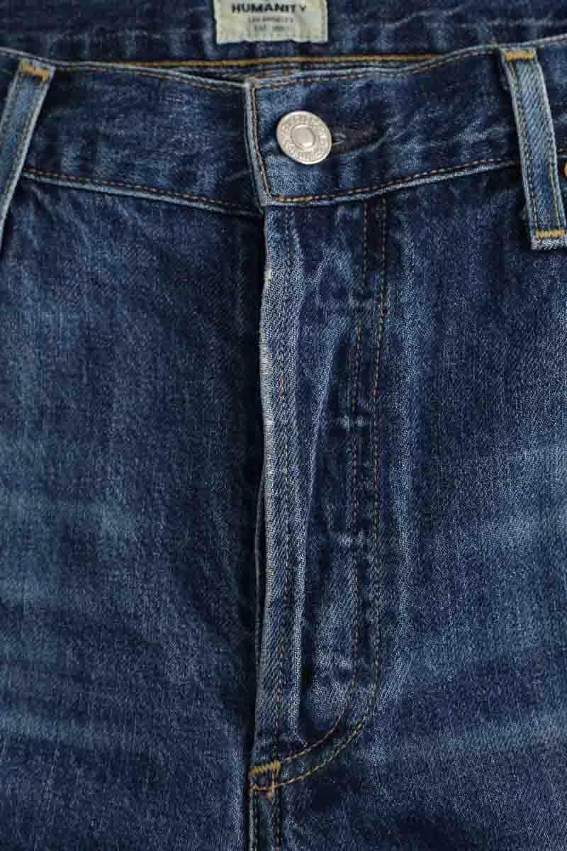 Jean droit 7 For All Mankind Bleu en Coton