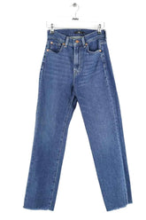 Jean droit 7 For All Mankind Bleu en Coton, taille XS - Seconde Main