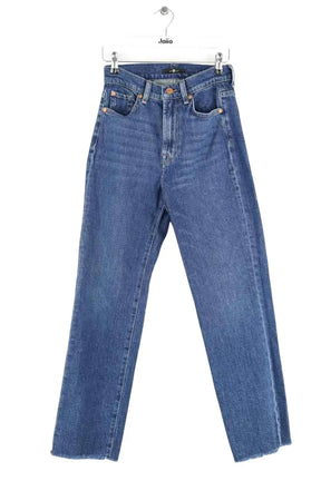 Jean droit 7 For All Mankind Bleu en Coton, taille XS - Seconde Main
