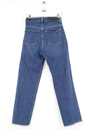 Jean droit 7 For All Mankind Bleu en Coton