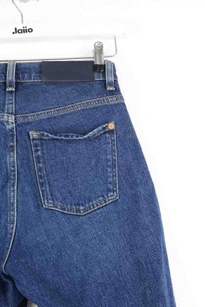 Jean droit 7 For All Mankind Bleu en Coton
