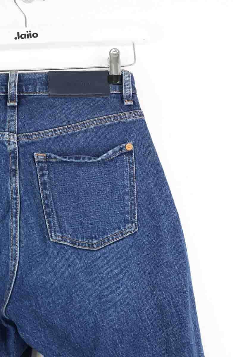 Jean droit 7 For All Mankind Bleu en Coton