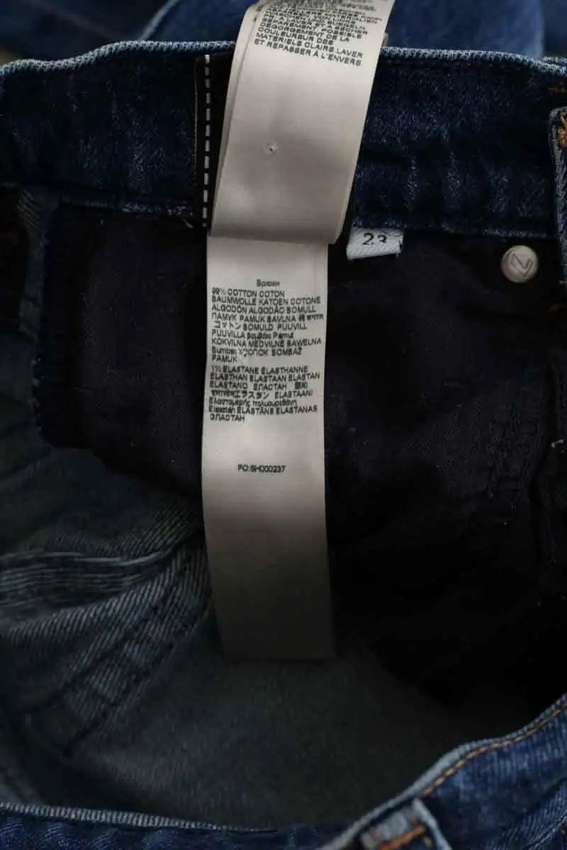 Jean droit 7 For All Mankind Bleu en Coton