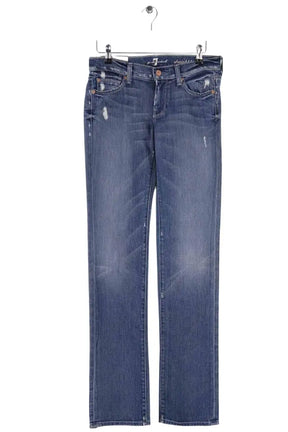 Jean droit 7 For All Mankind Bleu en Coton, taille XS - Seconde Main